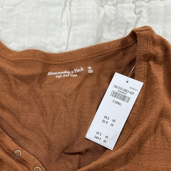 Abercrombie Brown Long Sleeve Henley Bodysuit - Picture 2 of 2